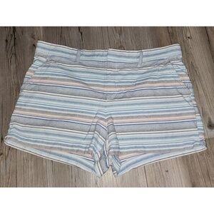 GAP Striped Cotton Summer Shorts Blue White Peach Size 14
